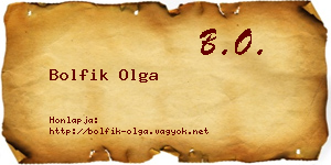 Bolfik Olga névjegykártya